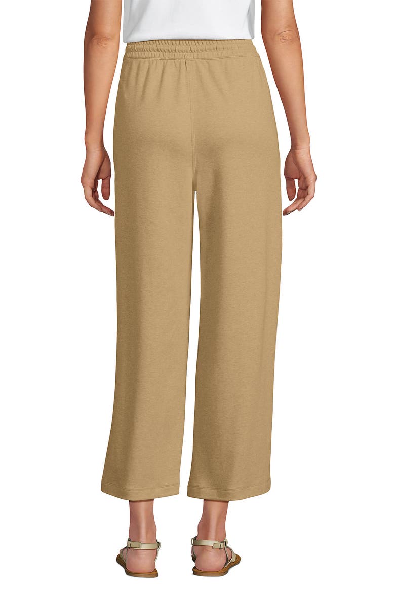 Sport Knit Pull On Drawstring Wide Leg Crop Pants, Alternate, color, French Pecan Heather