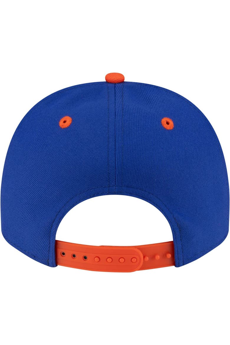 Men's New Era  Blue/Orange Cleveland Cavaliers 80s Throwback A-Frame 9FIFTY Snapback Hat, Alternate, color, Blue