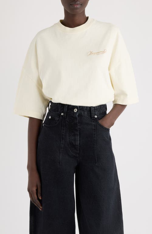 Jacquemus Le T-shirt Corto Logo Embroidered T-shirt In White