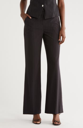 Dkny Pinstripe Pants In Black