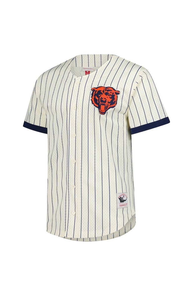 Mitchell & Ness Men's Mitchell & Ness  Cream Chicago Bears Vintage Logo Final Seconds Full-Button Mesh Top, Alternate, color, 
