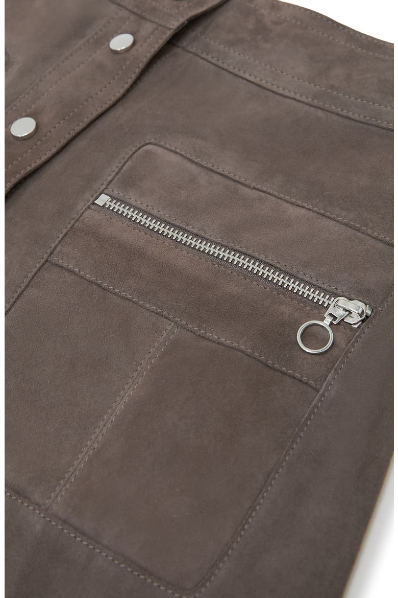 Tia Suede Miniskirt, Alternate, color, DARK GREY