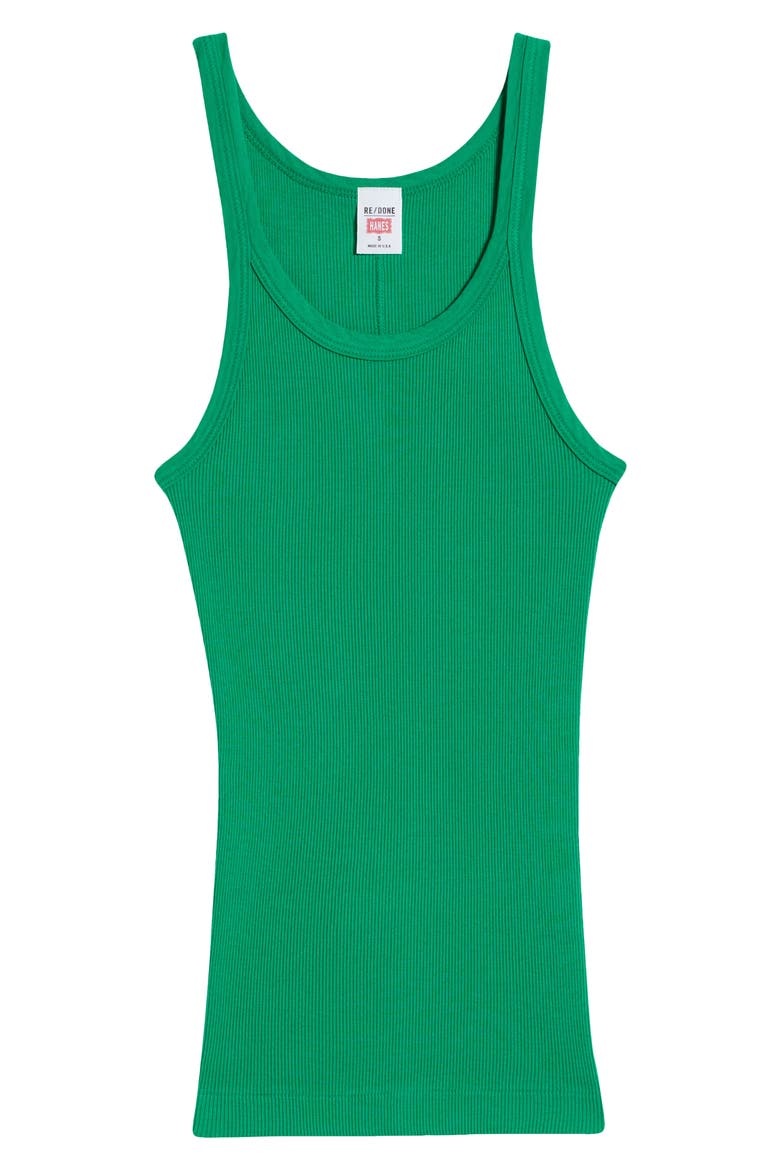 Rib Cotton Tank, Alternate, color, VERDE