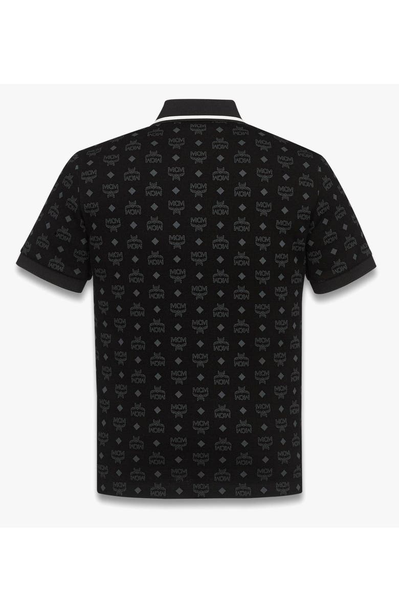 MCM Monogram Jacquard Polo Shirt, Alternate, color, Black