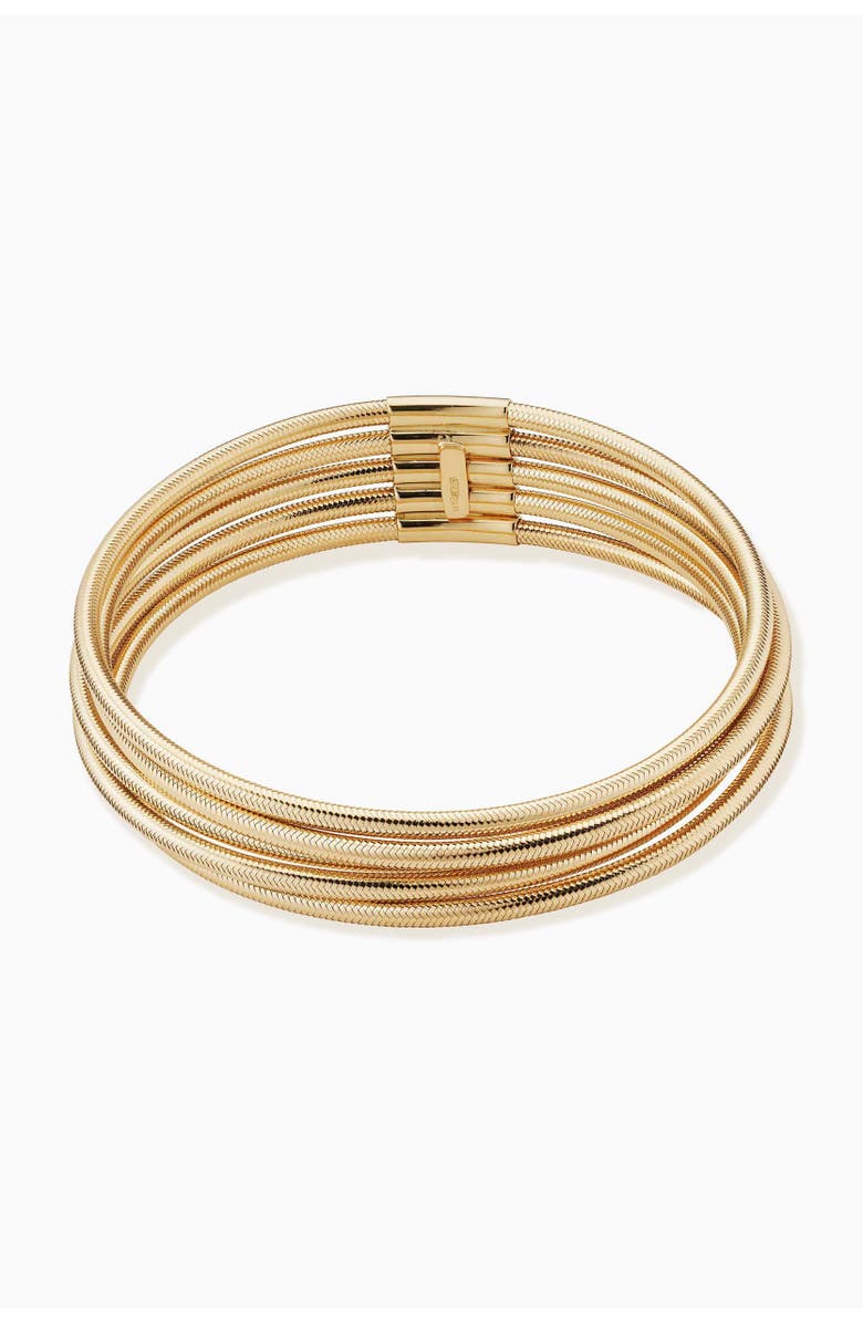 Oradina 14K Yellow Gold Mesh Glamour Power Stack Bracelet, Alternate, color, Yellow Gold