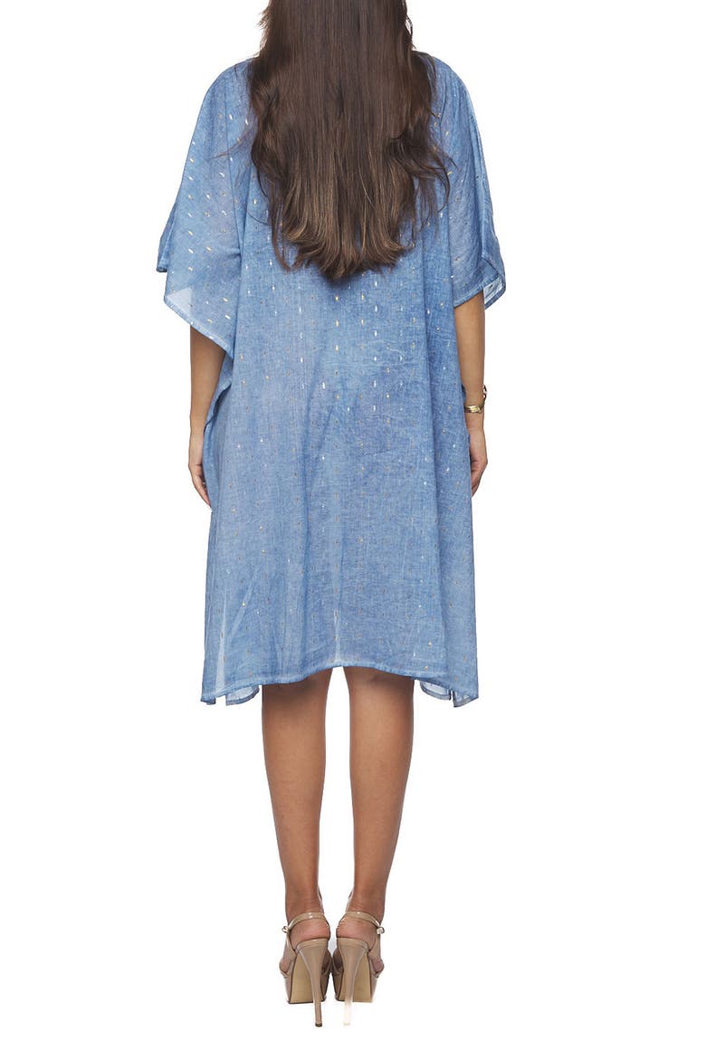 Beaded Cotton Poncho, Alternate, color, BLUE