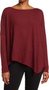 GO COUTURE Assymetrical Hem Dolman Sleeve Sweater