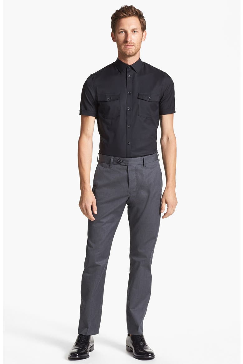 Straight Leg Trousers, Alternate, color, GREY MELANGE