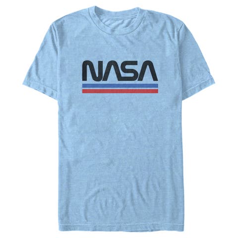 Men's NASA Stripe Minimal Logo Vintage  Graphic T-Shirt