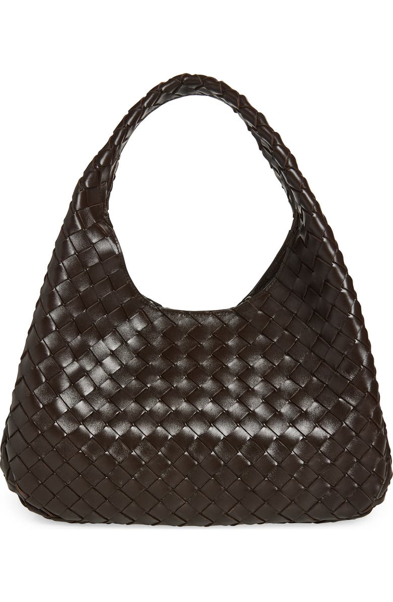Bottega Veneta Campana Intrecciato Leather Shoulder Bag, Main, color, 2190 Fondant-M Brass