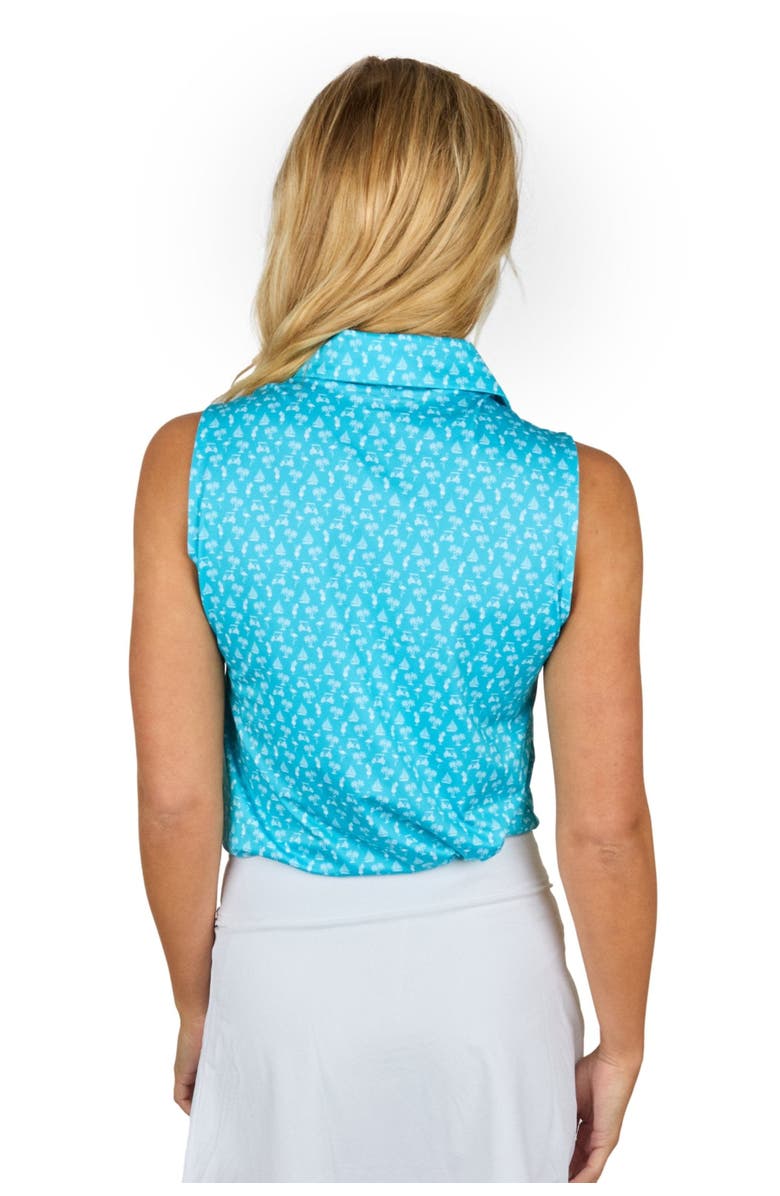 Kenny Flowers The Afternoon Round - Aqua - Ladies Sleeveless Golf Polo, Alternate, color, Aqua