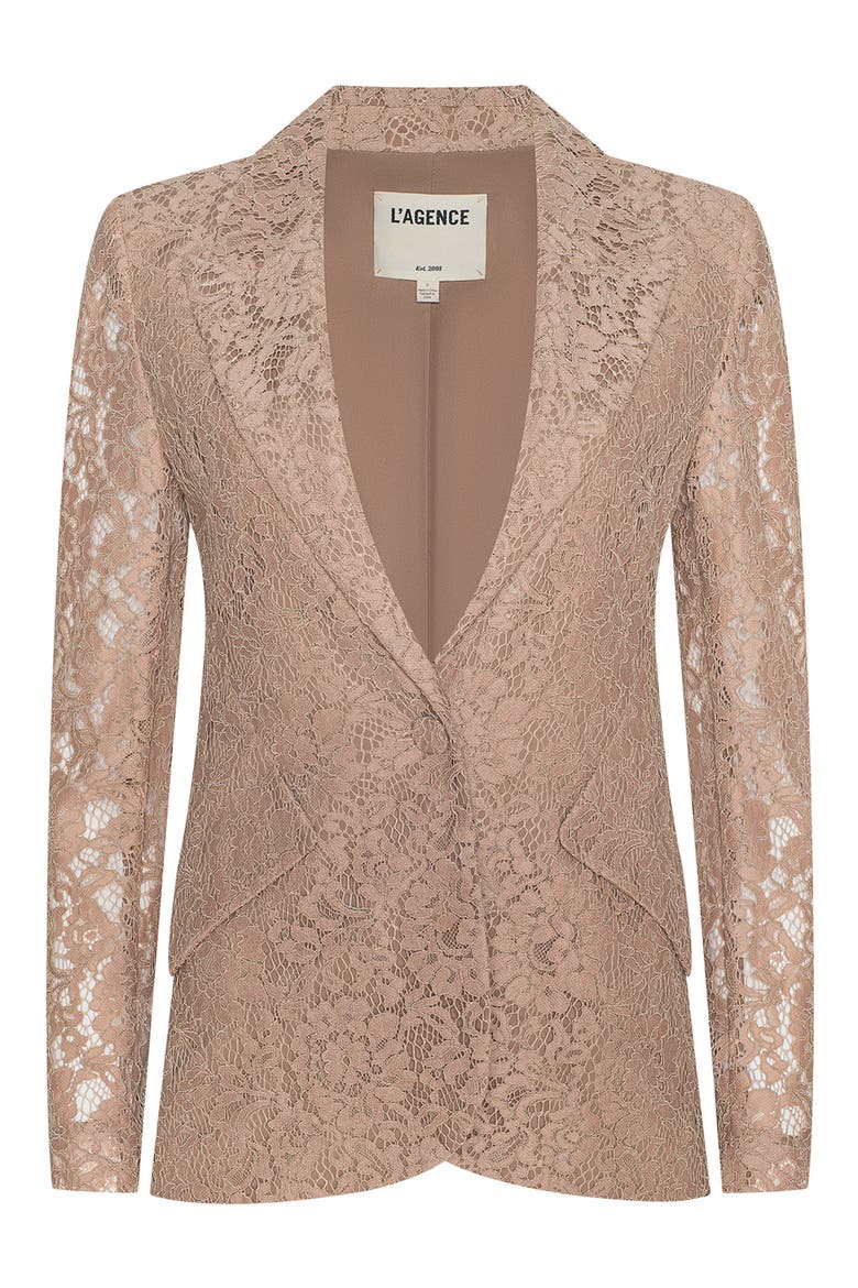Chamberlain Lace Blazer, Alternate, color, CAPPUCCINO