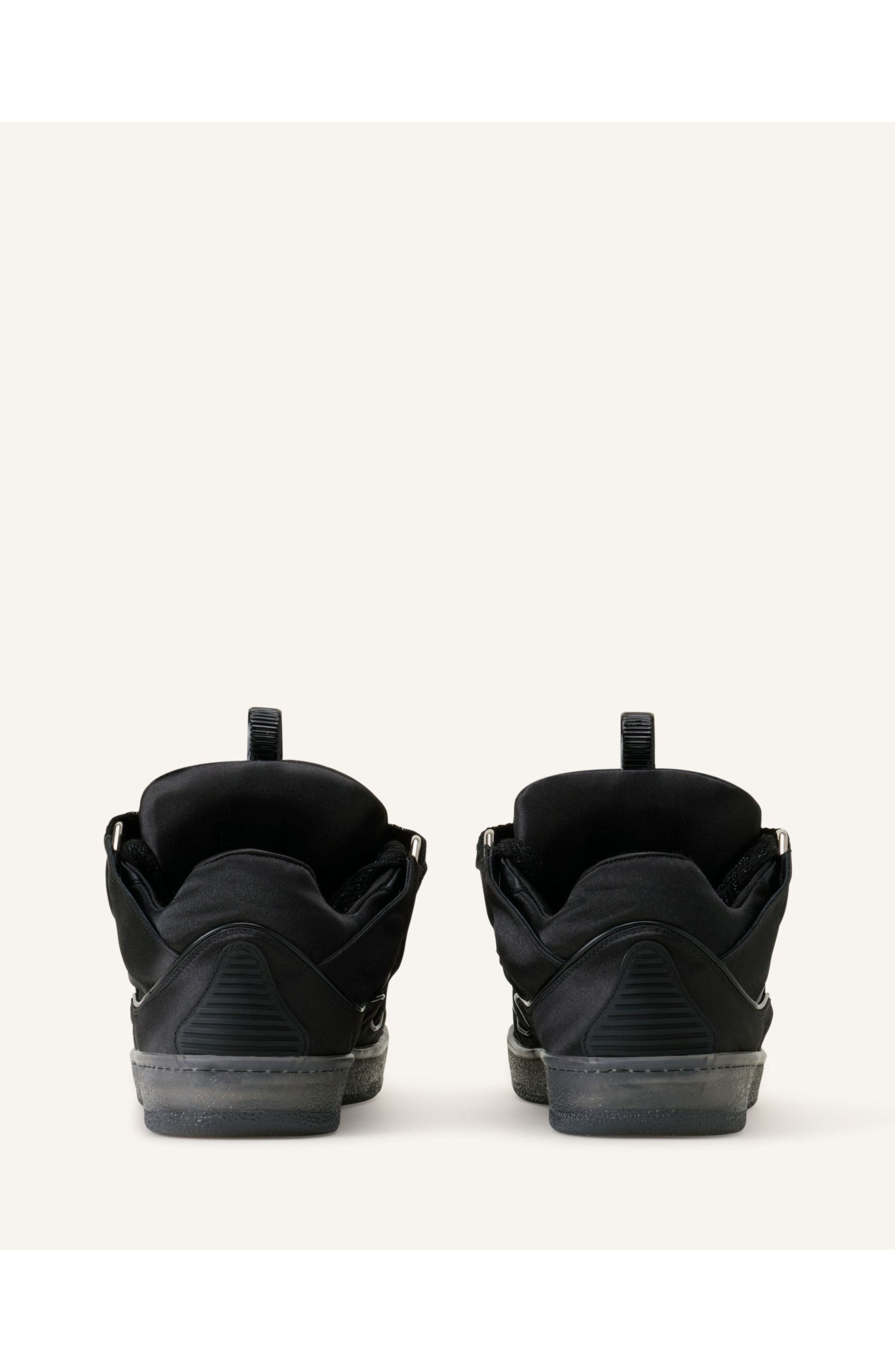 Lanvin Curb Sneakers In Satin, Alternate, color, Black