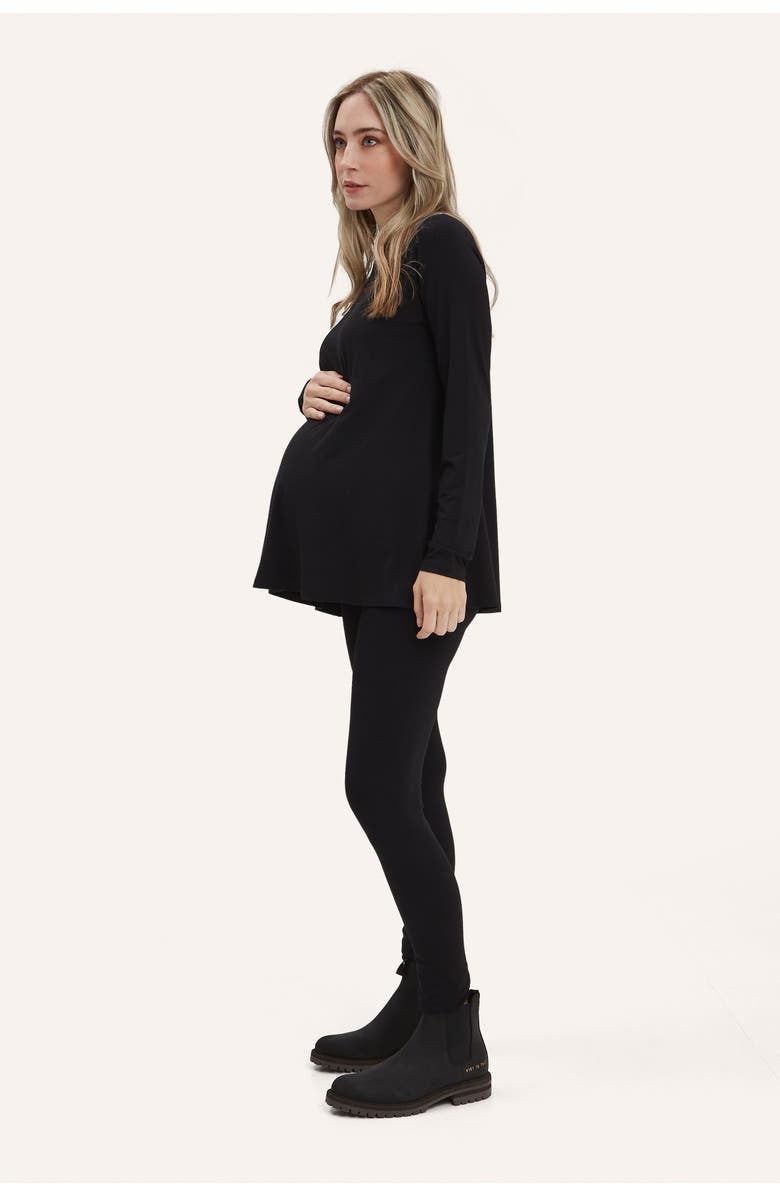 Nom Maternity Nicolette Long Sleeve Maternity & Nursing Tee, Alternate, color, Black