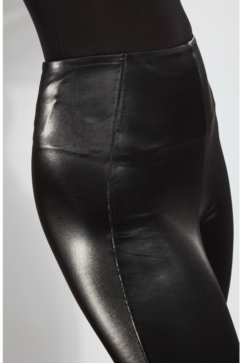 Matilda Foiled Faux Leather Leggings, Alternate, color, BLACK MIRROR