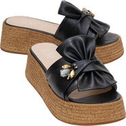 Prologue Shoes Shara Braided Bow & Bee Buckle Platform Sandal