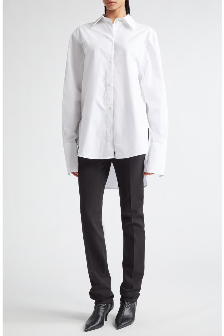 Double Length Cuff Button-Up Shirt, Alternate, color, WHITE