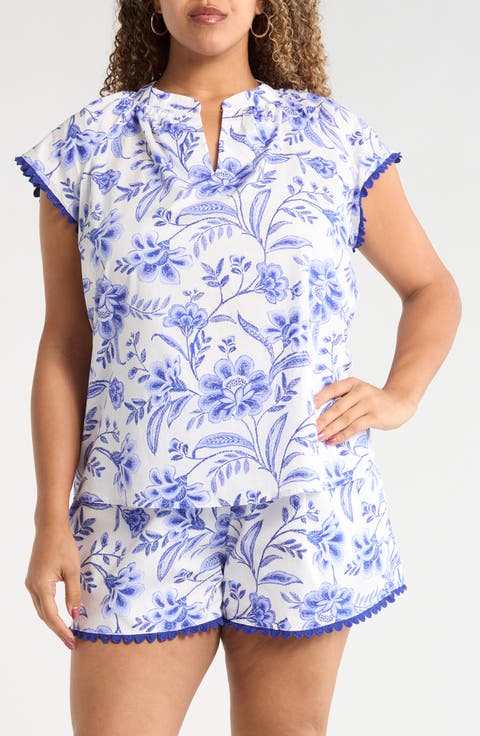 Maeve Floral Ayla Cotton Top (Plus)