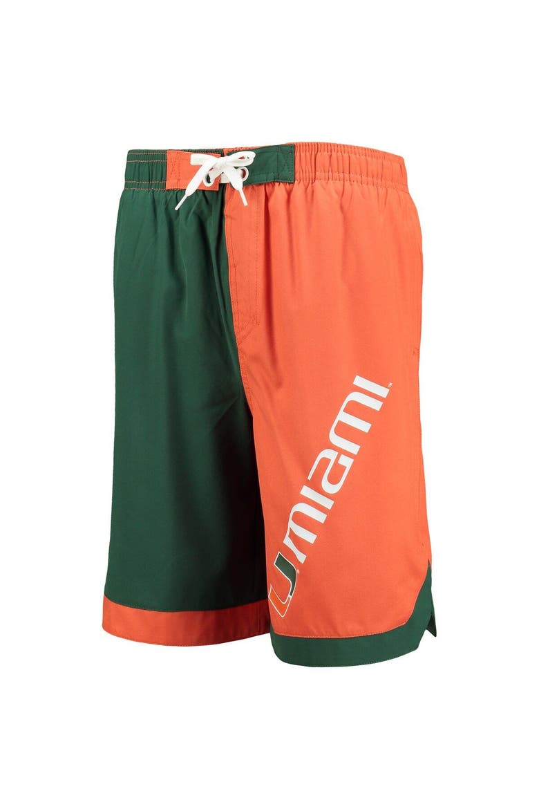 Youth Green/Orange Miami Hurricanes Conch Bay Swim Shorts, Alternate, color, Hunter Green