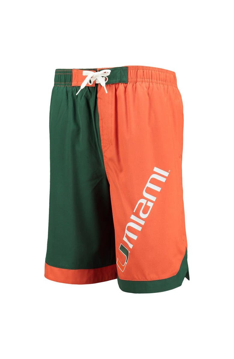 Outerstuff Youth Green/Orange Miami Hurricanes Conch Bay Swim Shorts, Alternate, color, 