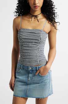 BP. Ruched Gingham Camisole