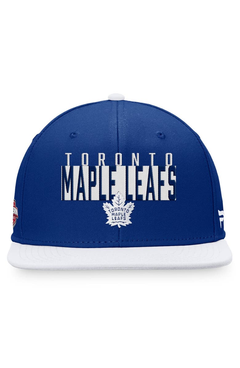 FANATICS Men's Fanatics Branded Blue/White Toronto Maple Leafs Fundamental Colorblocked Snapback Hat, Alternate, color, 