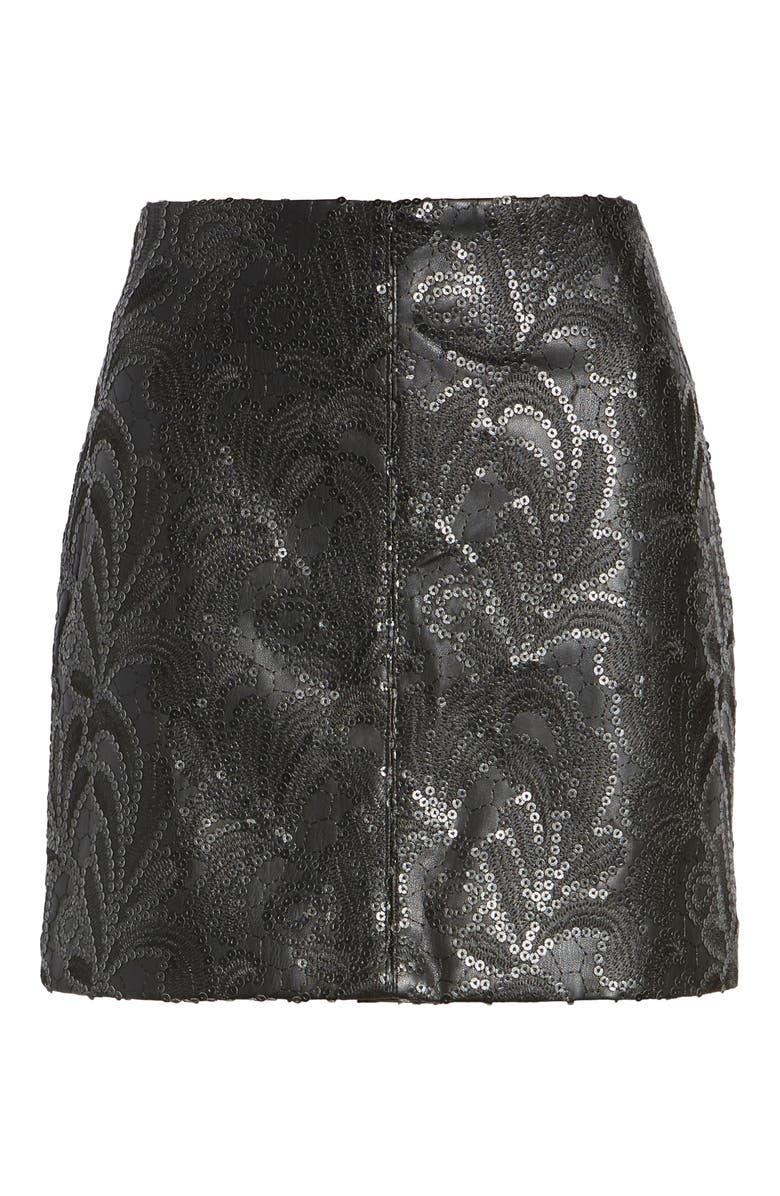 BLANKNYC Sequin Faux Leather Miniskirt, Alternate, color, 