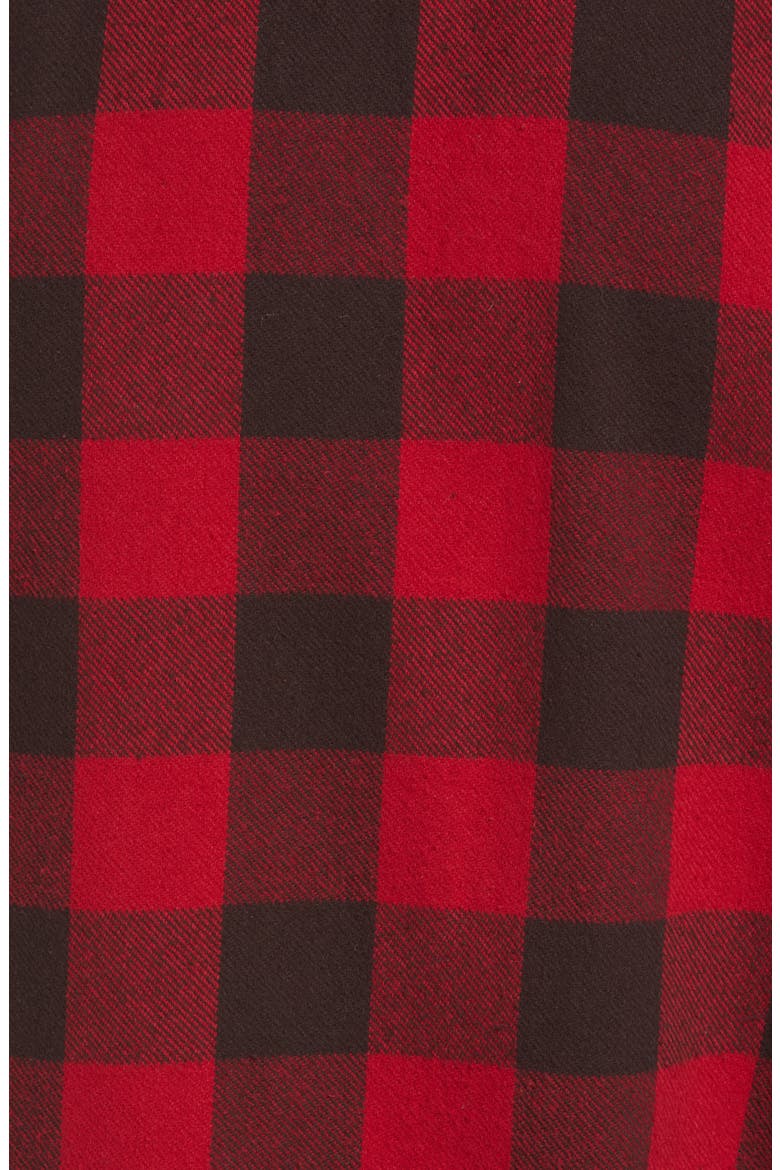Buffalo Check Flannel Long Sleeve Button-Up Shirt, Alternate, color, RED