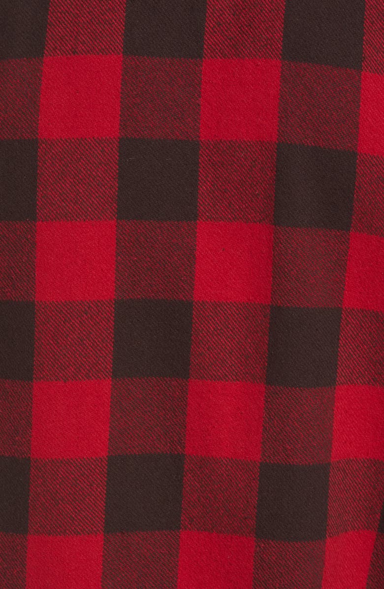 Schott NYC Buffalo Check Flannel Long Sleeve Button-Up Shirt, Alternate, color, Red