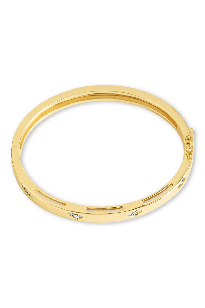Eliza Cubic Zirconia Bangle Bracelet, Main, color, GOLD