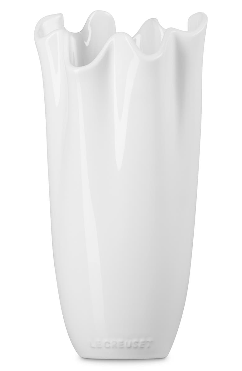 Le Creuset Iris Stoneware Vase, Alternate, color, White