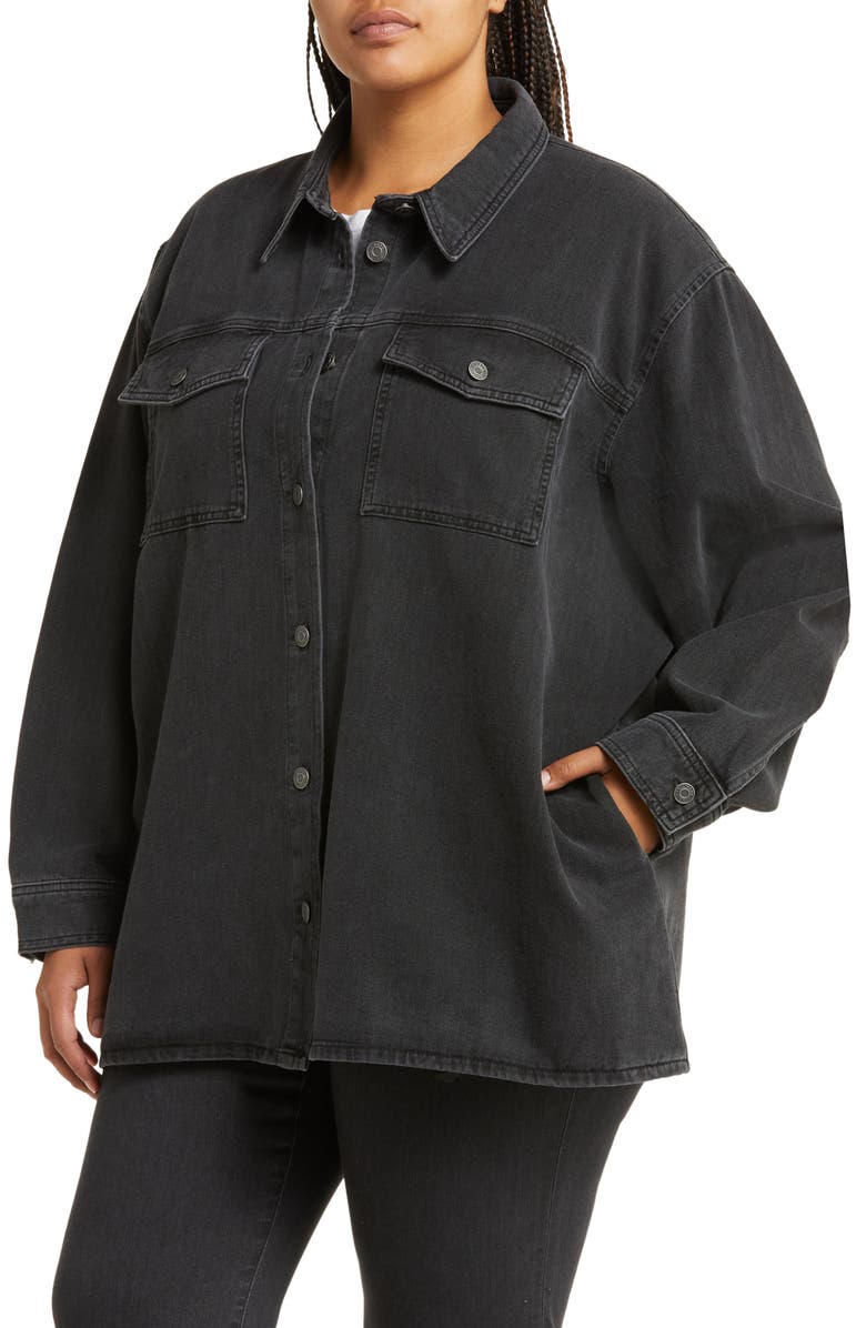 ASOS DESIGN Curve Oversize Denim Shacket, Alternate, color,