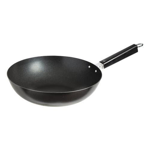 Joyce Chen Carbon Steel Excalibur Nonstick Stir Fry Pan With Phenolic Handle, 12-inch In Black