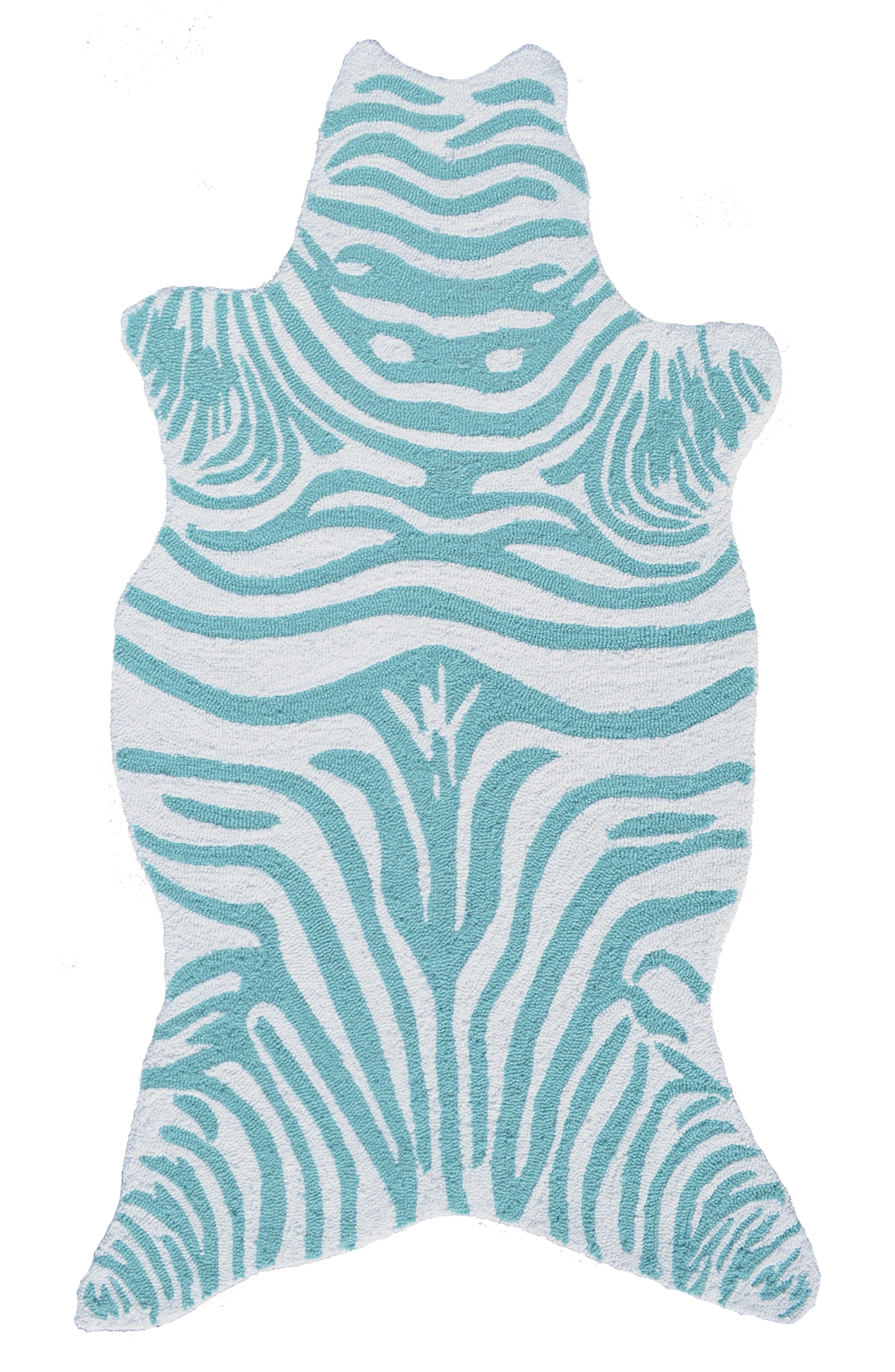 Mini Zebra Teal Indoor Rug