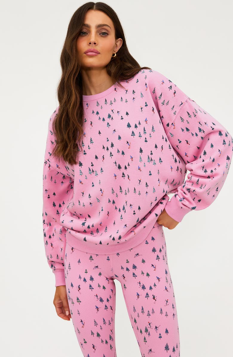 Beach Riot Devyn Print Oversized Sweatshirt, Alternate, color, Ski Patrol