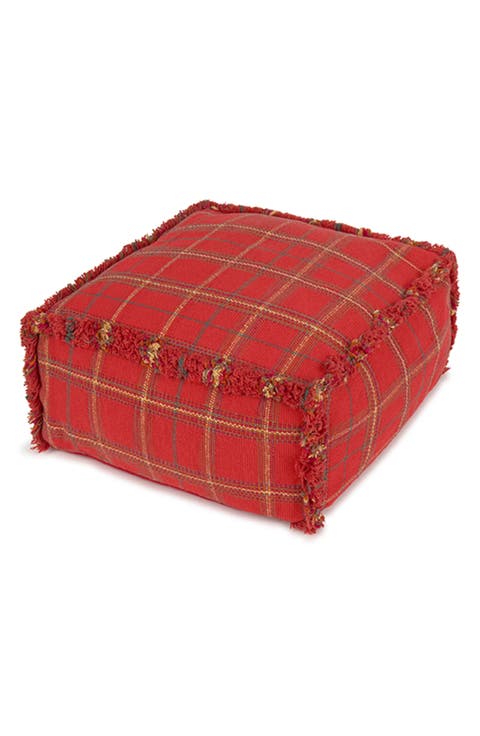 Tartan Fringe Trim Pouf