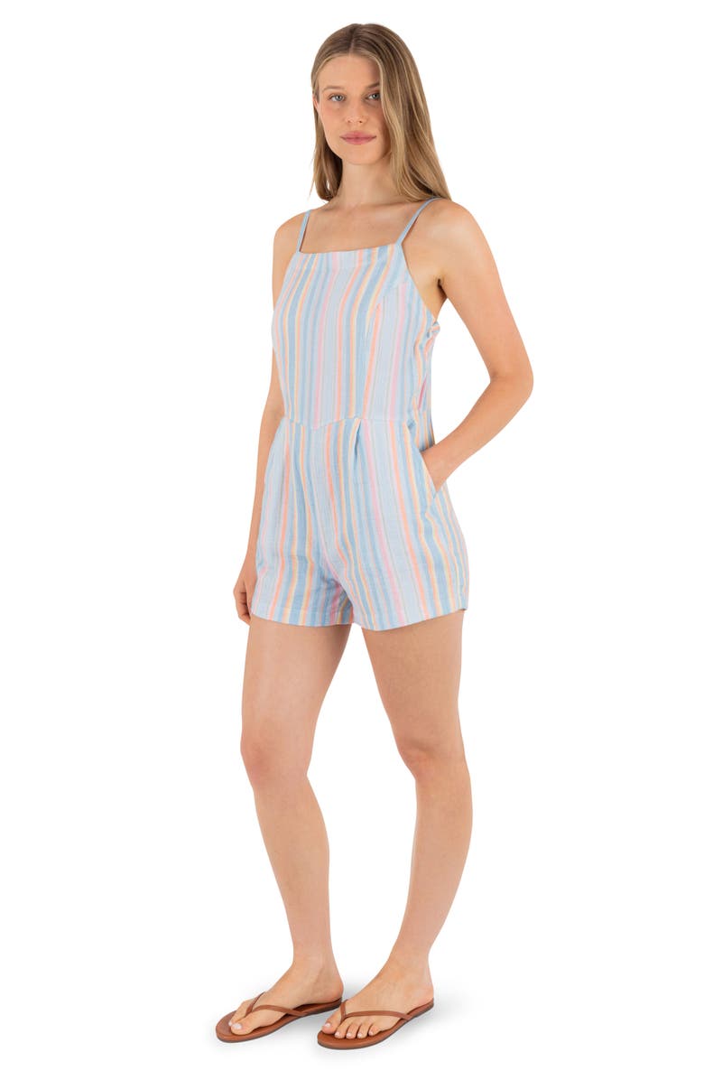 Hurley Avalon Cotton Romper, Alternate, color, Blue Multi