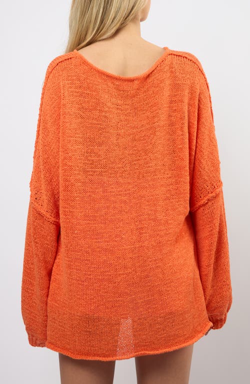 Viens Avec Moi Lightweight Relaxed Fit Sweater In Orange