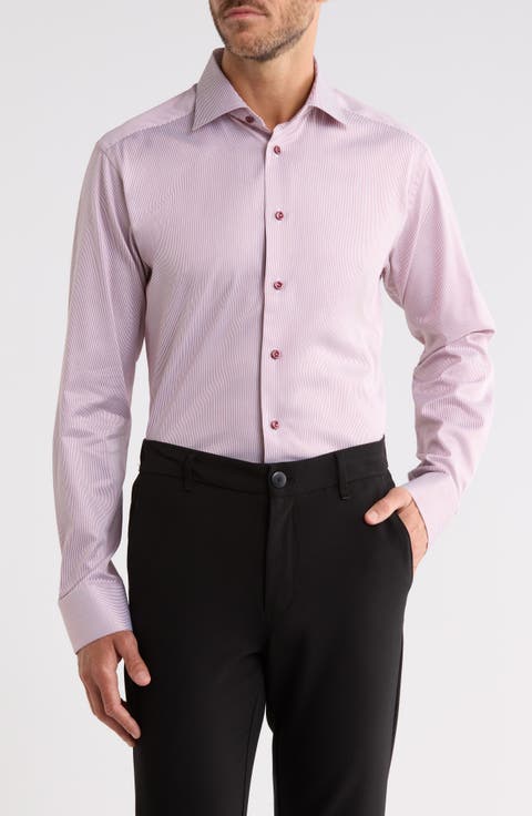 Slim Fit Striped Twill Shirt