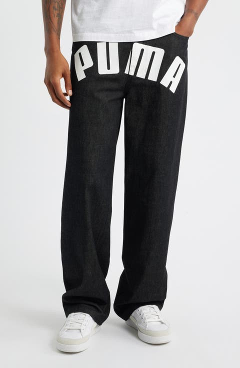 x A$AP Rocky Relaxed Fit Logo Jeans (PUMA Black)