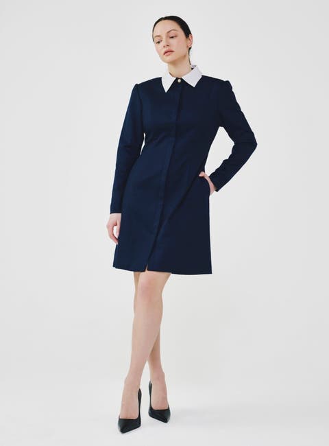 Long Sleeve Wool Shirt Dress