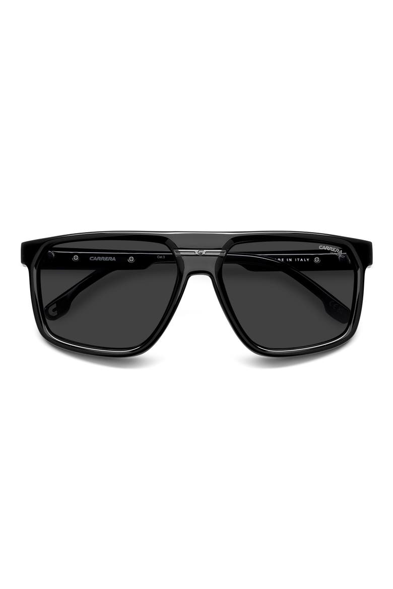 Victory C 60mm Square Flat Top Sunglasses, Alternate, color, BLACK/ GREY