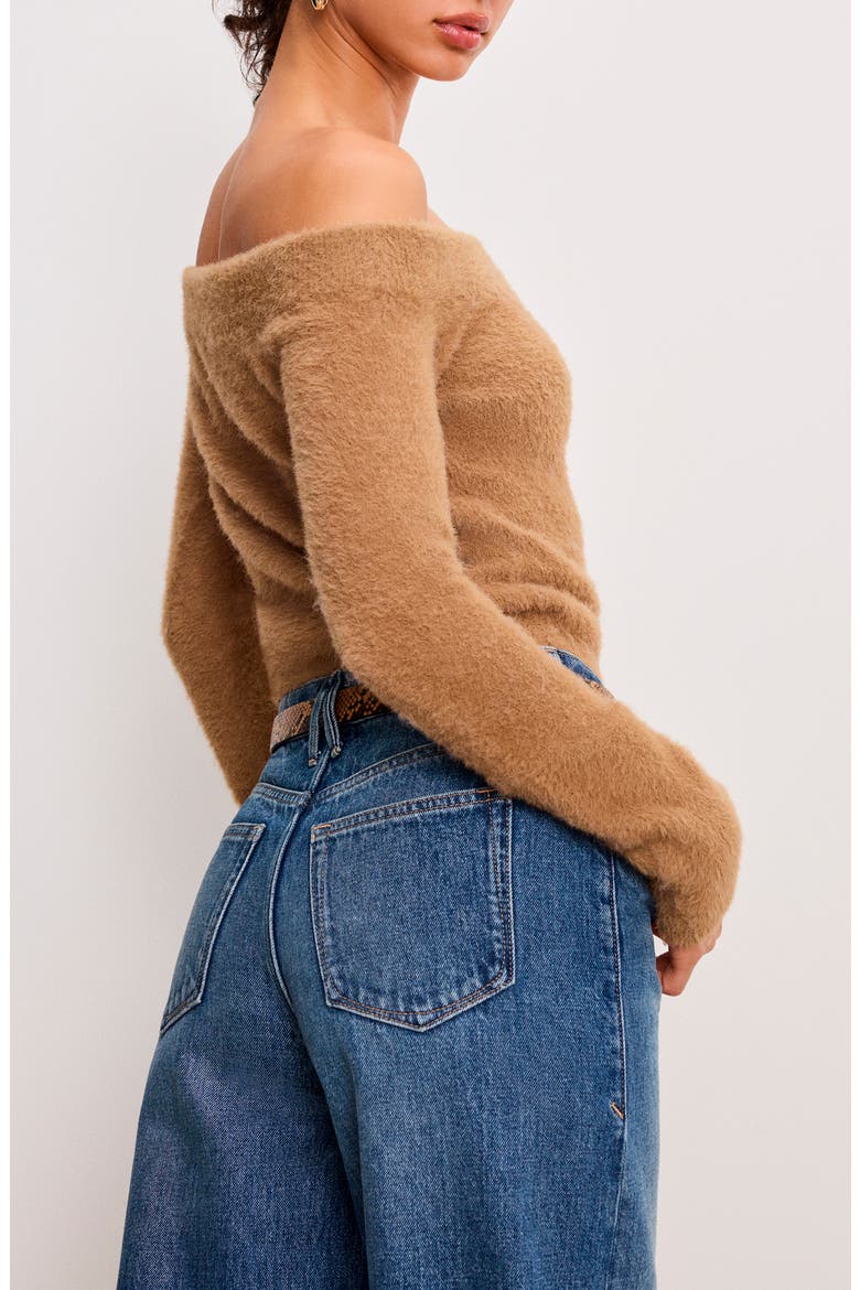 Off the Shoulder Sweater, Alternate, color, WARM CARAMEL003