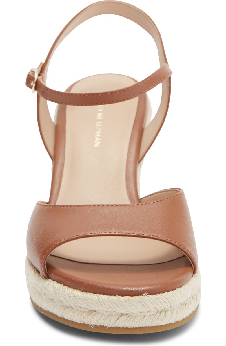 Stuart Weitzman Tia Wedge Sandal, Alternate, color, Saddle
