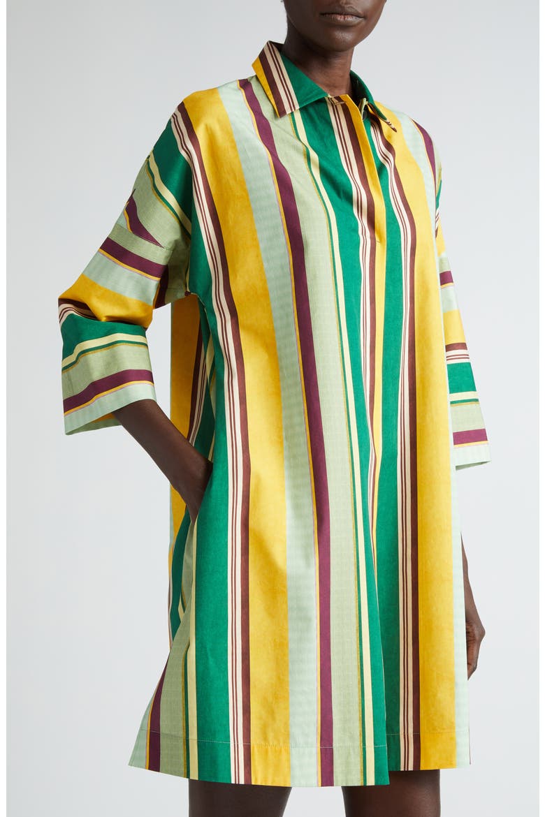 Stripe Long Sleeve Cotton Shift Dress, Alternate, color, SUN-MULTICOLOR