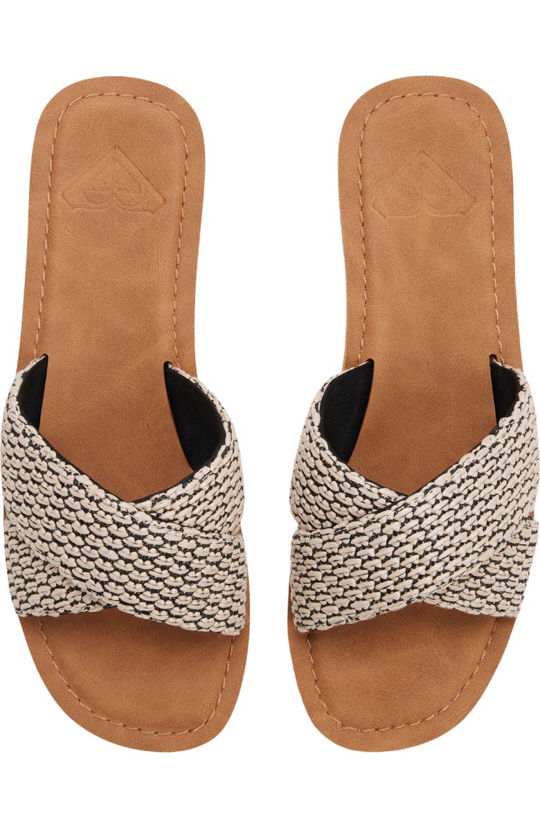 Roxy Andreya Raffia Slide Sandal, Alternate, color,