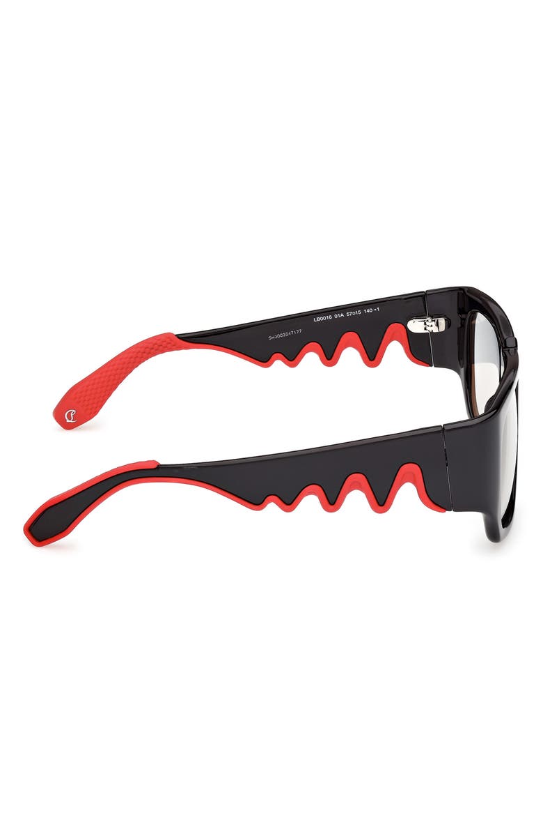 Christian Louboutin 57mm Loubishark Square Sunglasses, Alternate, color, 