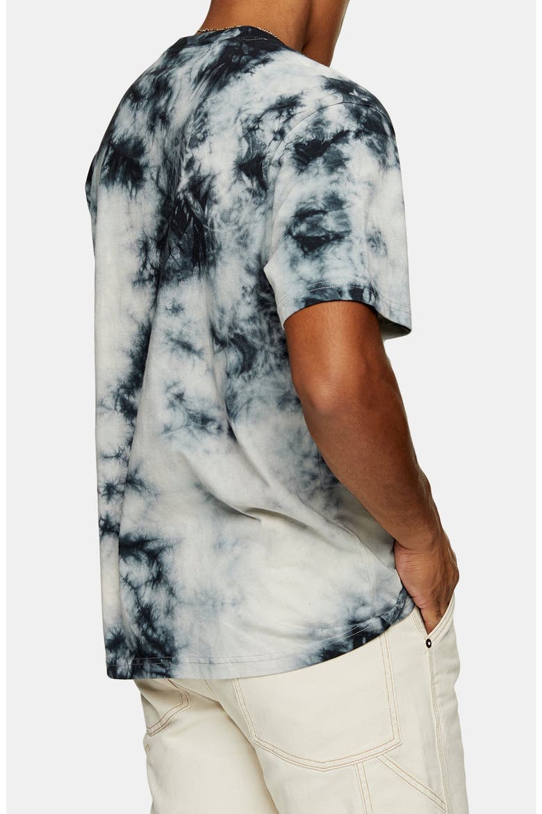 Black & Blue Tie Dye Men's T-Shirt, Alternate, color, BLACK MULTI