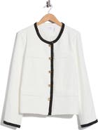 Renee C Contrast Trim Cropped Jacket