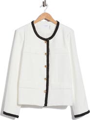 Renee C Contrast Trim Cropped Jacket